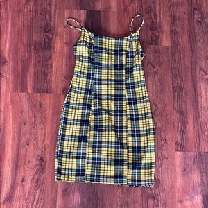 Better Be Yellow and Black Plaid Mini Dress